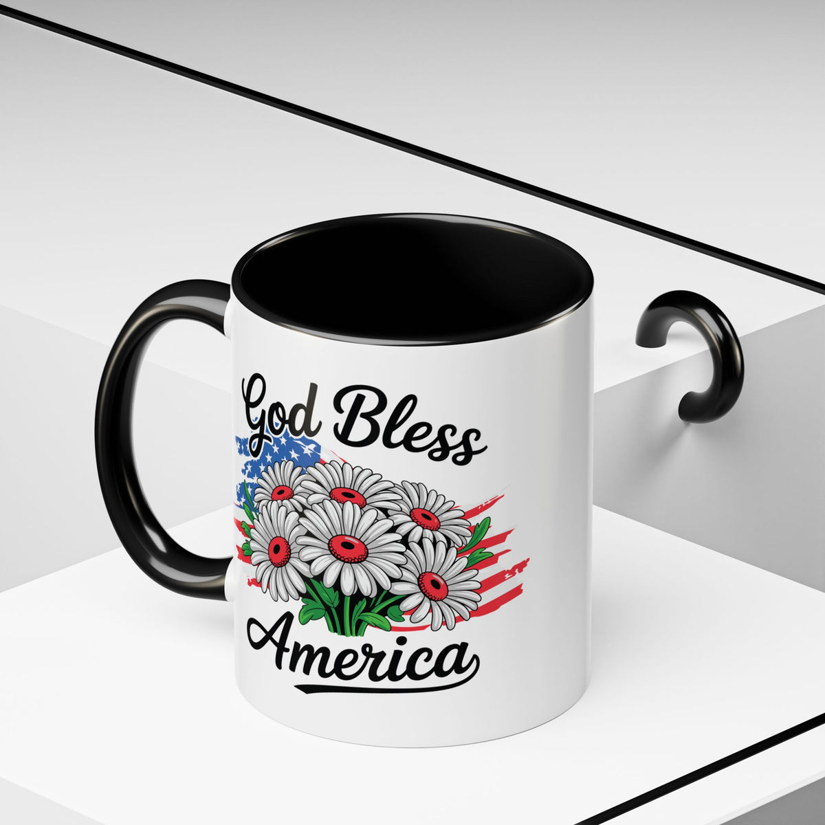 4th of July Mug - God Bless America Daisies