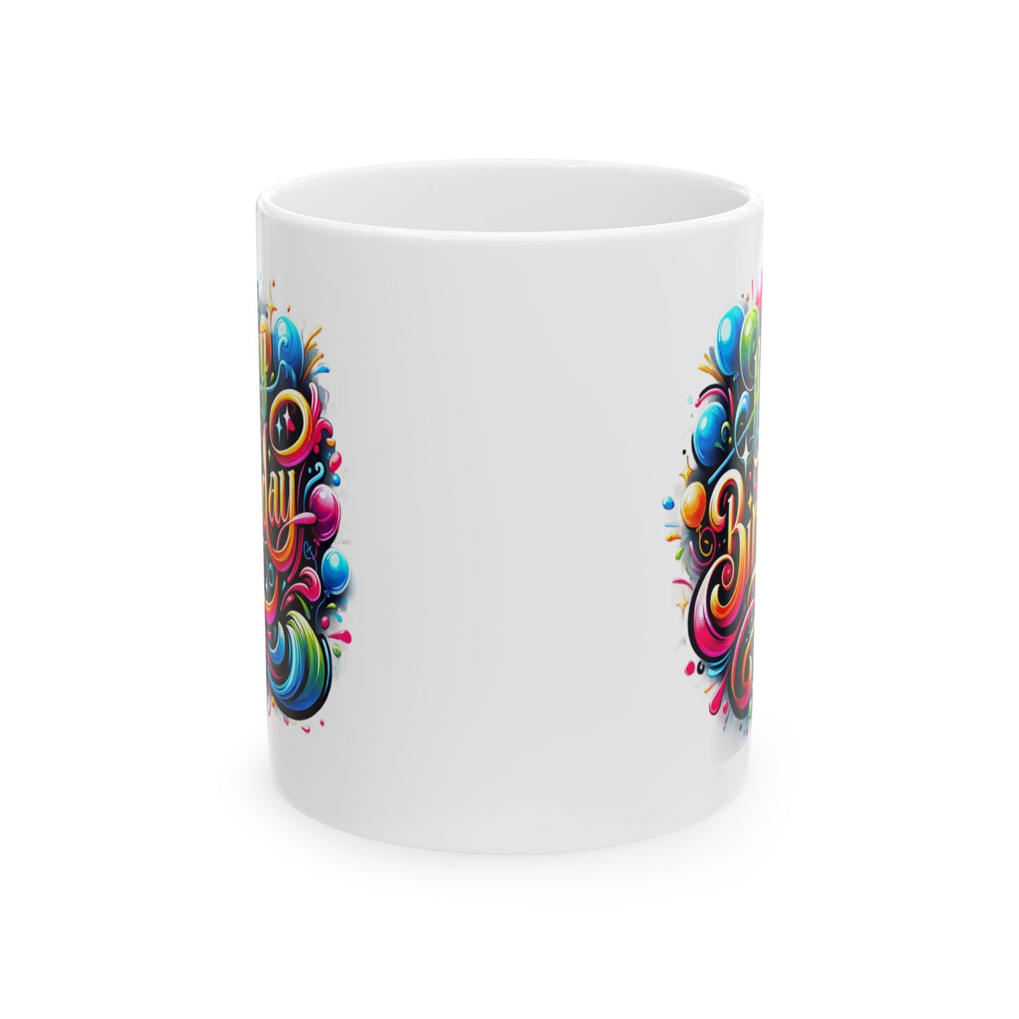 Birthday Mug - Happy Birthday Swish