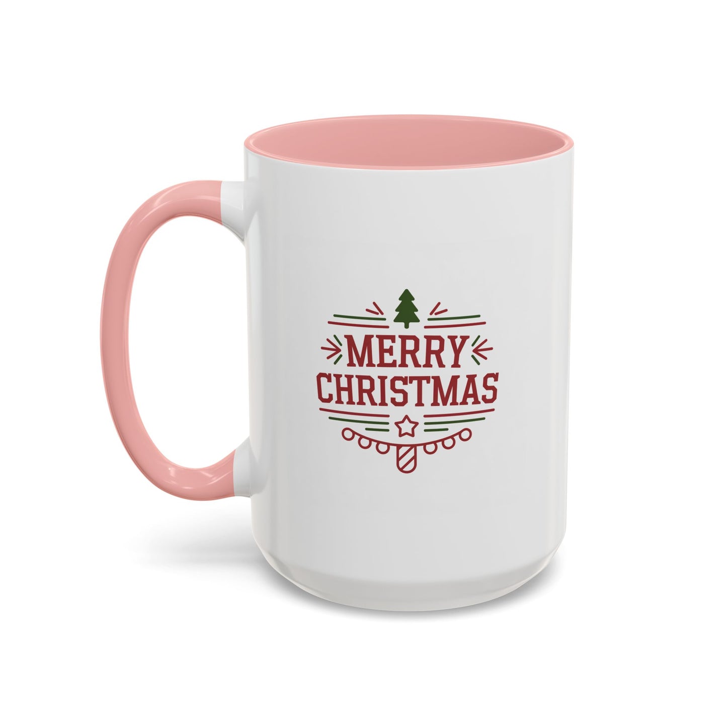 Christmas Mug - Merry Christmas Maroon Text Tree Star