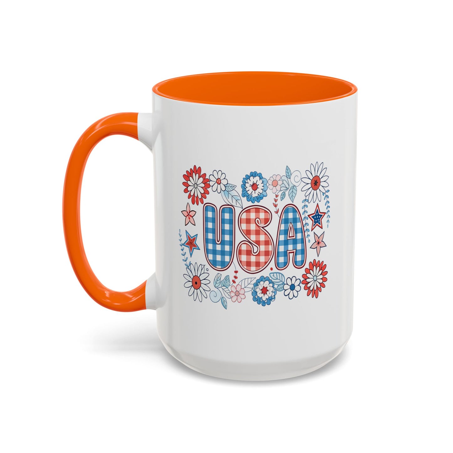 4th of July Mug - USA Preppy Floral