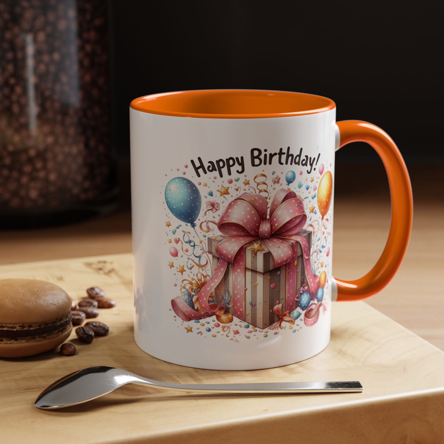Birthday Mug - Happy Birthday Pink Ribbon Present