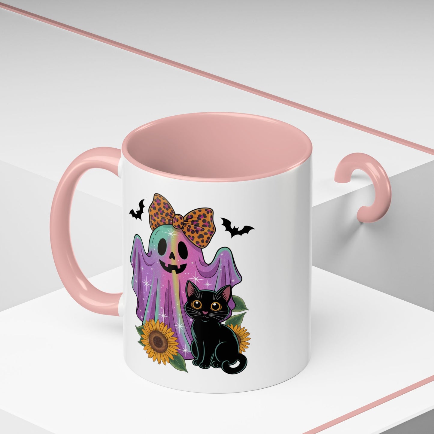 Halloween Mug - Cute Ghost With Cat
