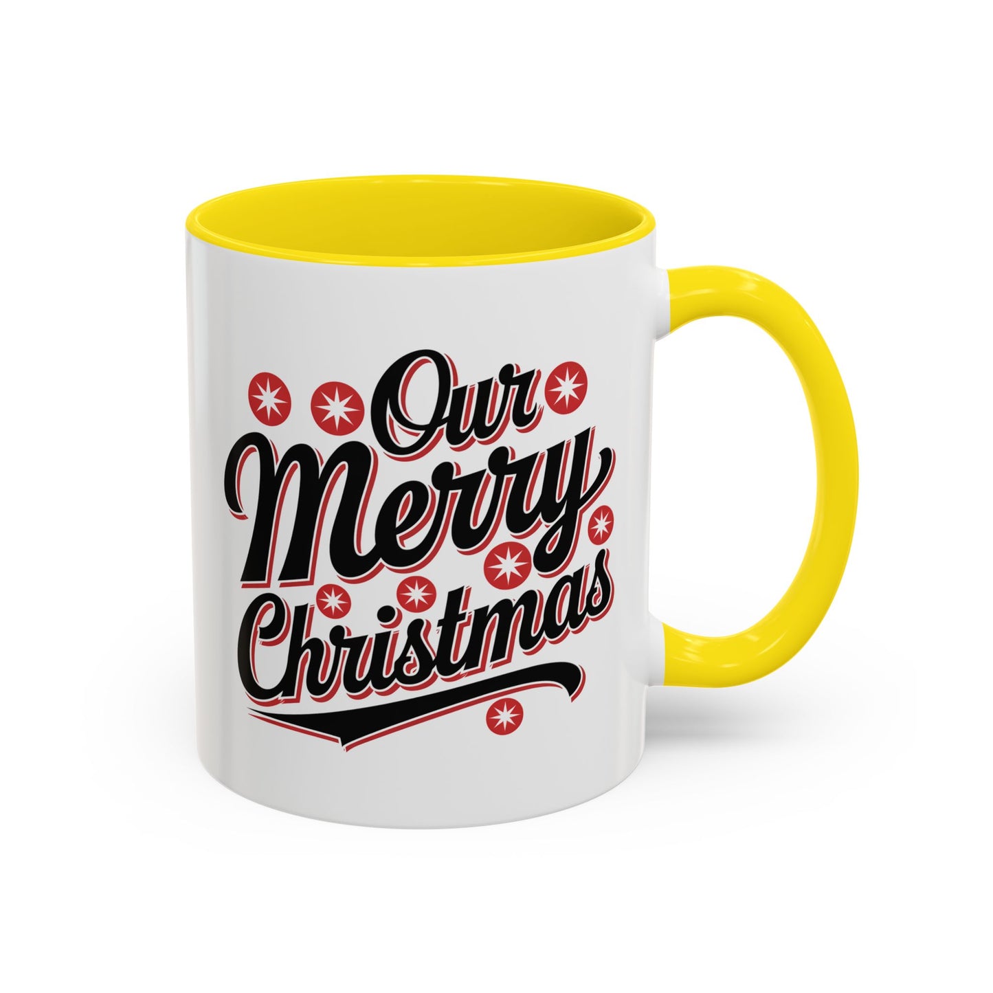 Christmas Mug - Merry Christmas Black Red & White Baseball Text