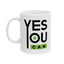 Motivation Mug - Yes You Can Black & Green