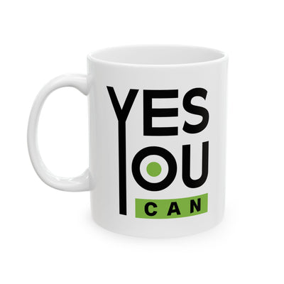 Motivation Mug - Yes You Can Black & Green