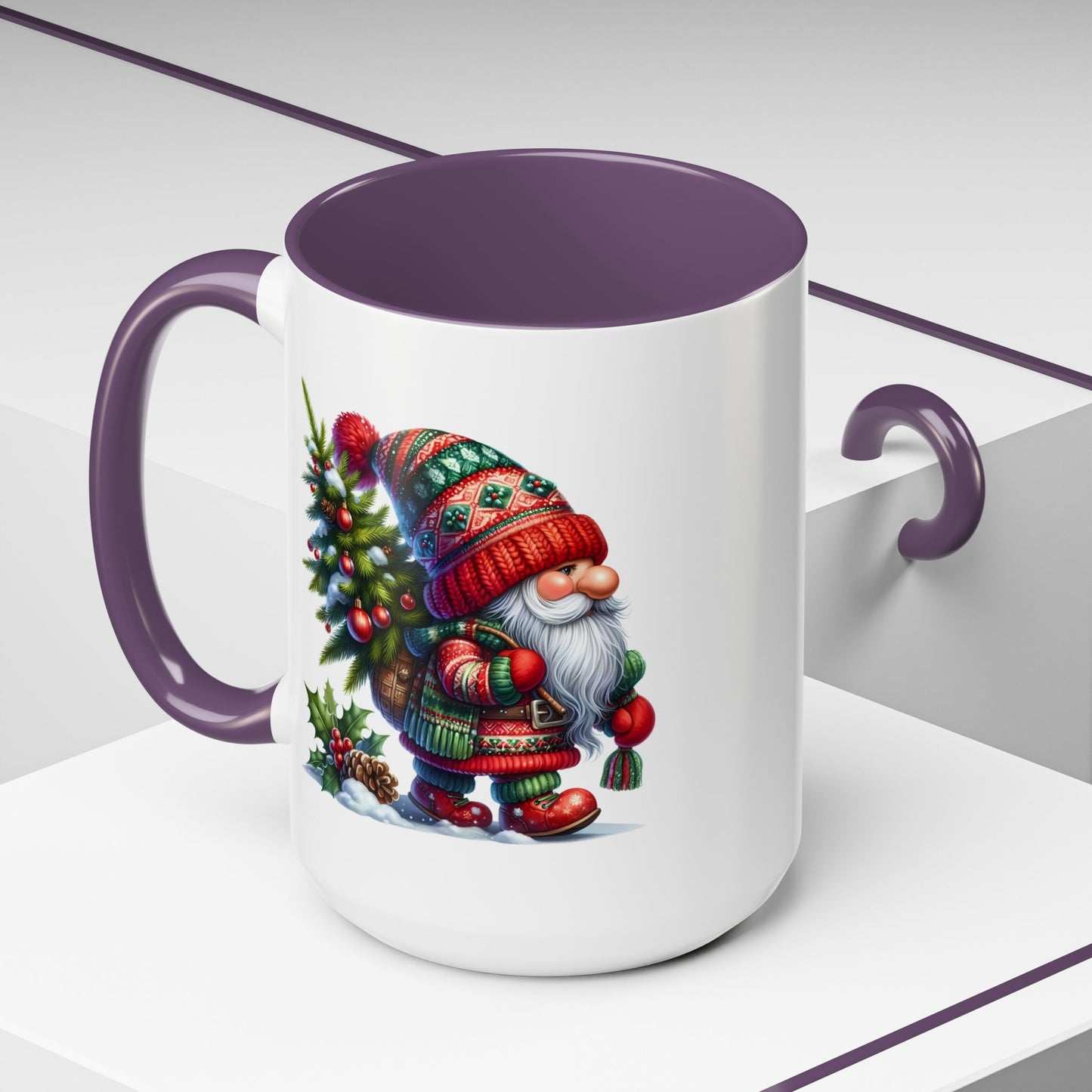 Christmas Mug - Gnome Christmas Tree and Pine Cone