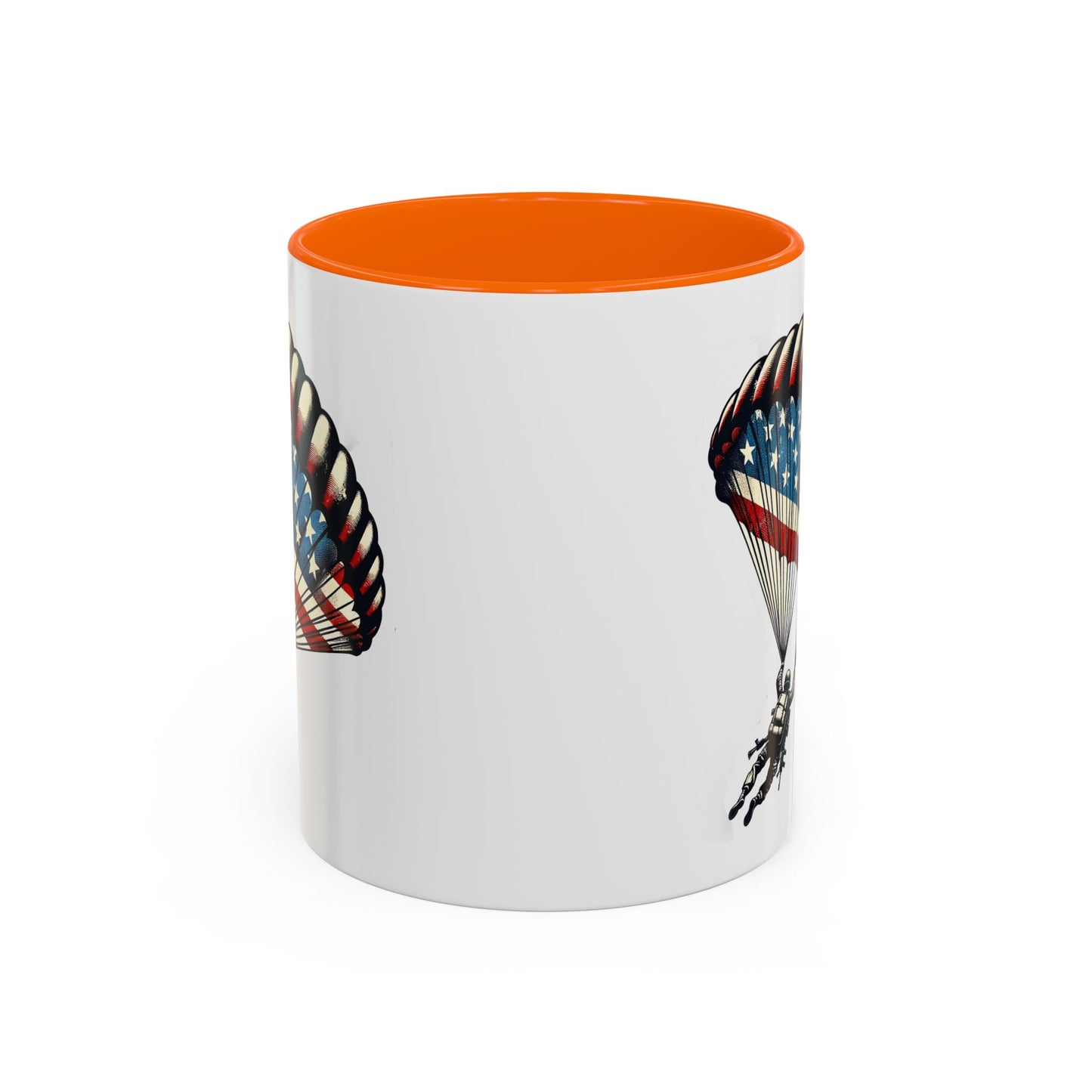 4th of July Mug - Airborne Soldier Parachute Flag