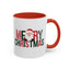 Christmas Mug - Merry Christmas Green & Red Text Santa