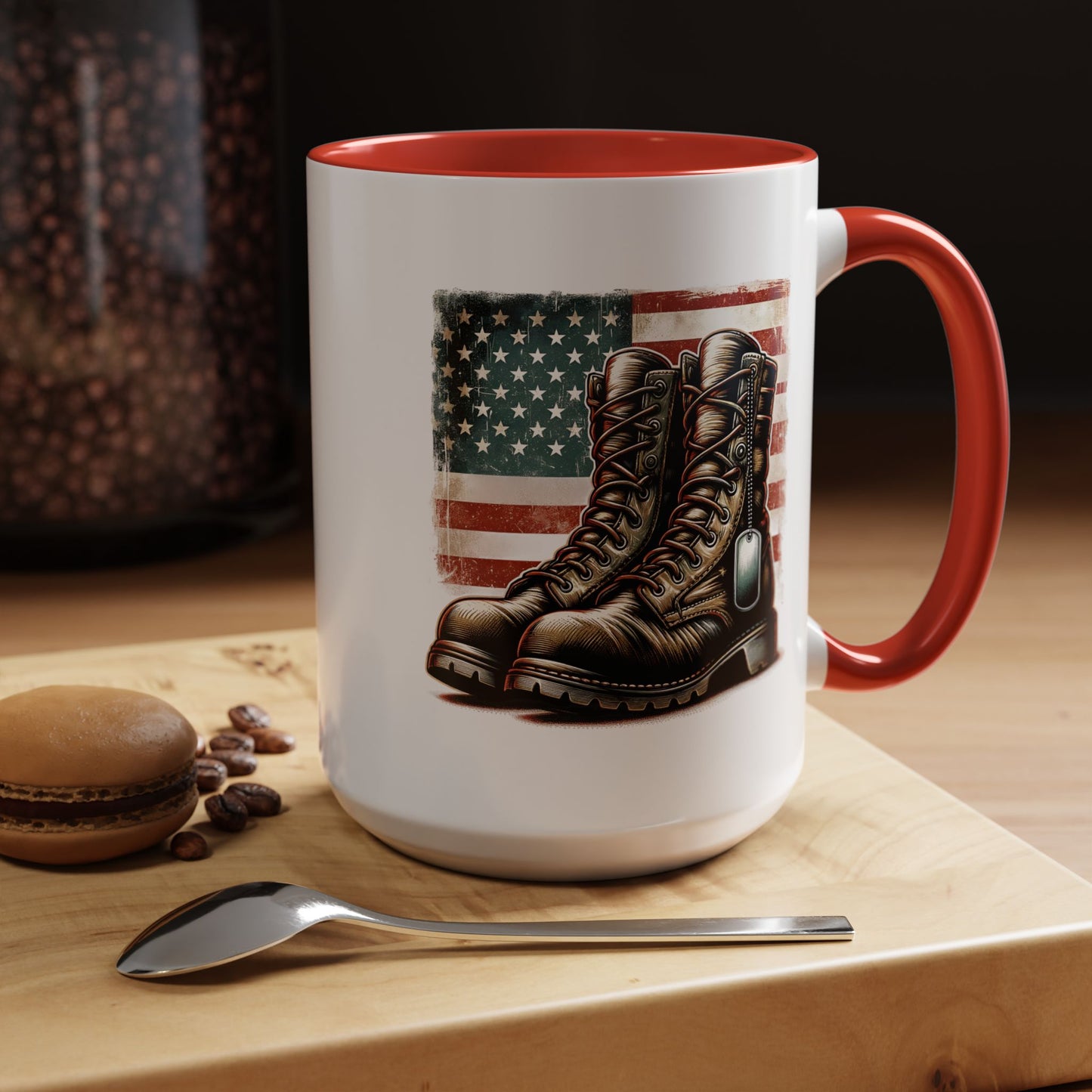 4th of July Mug - Fallen Soldier Boots Flag