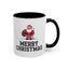 Christmas Mug - Merry Christmas Black Text Santa Walking