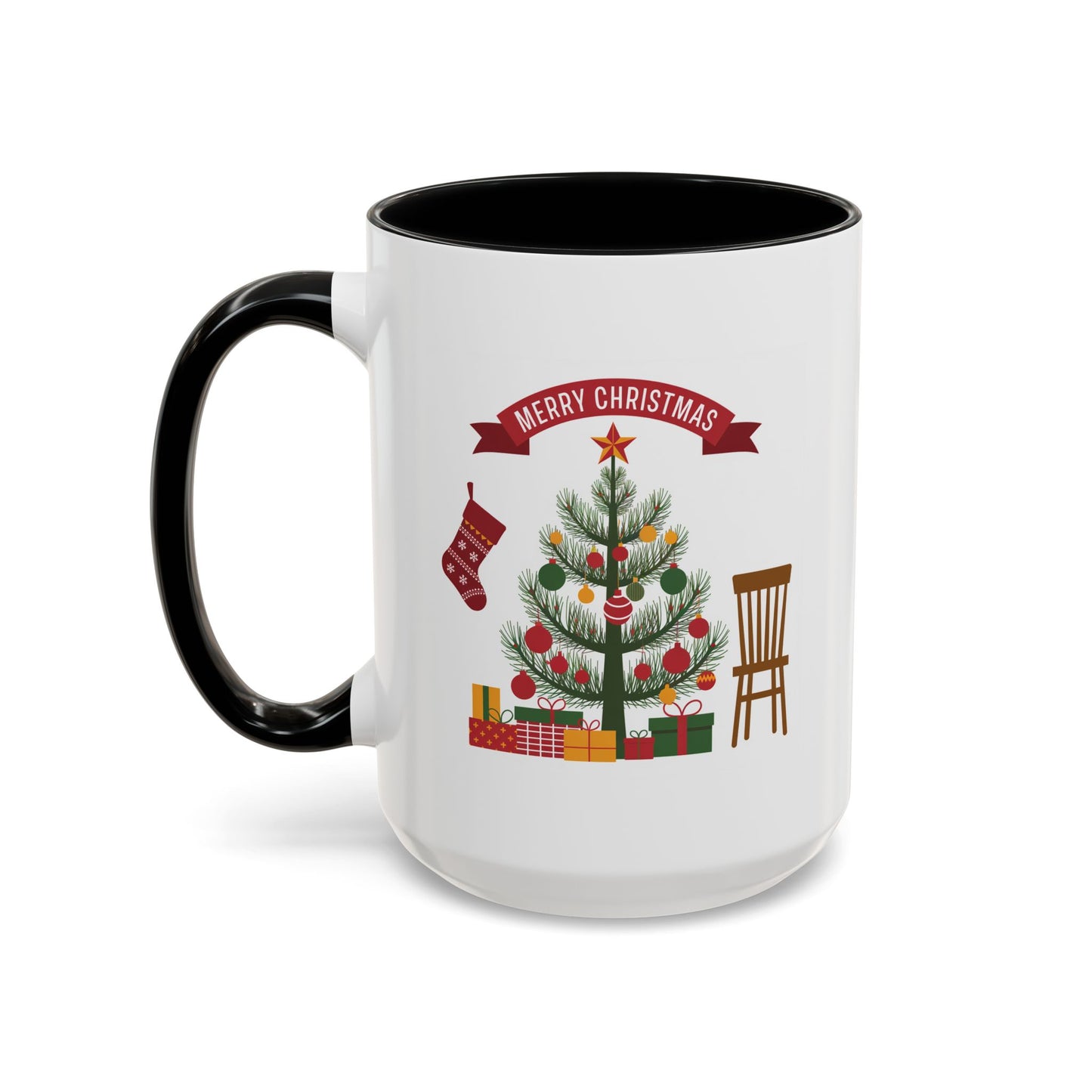 Christmas Mug - Merry Christmas Banner Tree Presents