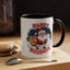 Christmas Mug - Happy Holidays Red & White Text Santa Snowman