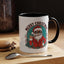 Christmas Mug - Merry Christmas Black & Red Text Cool Santa