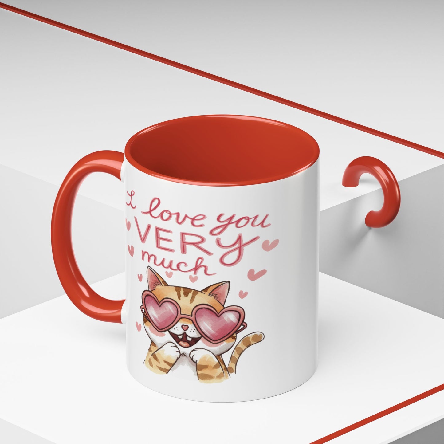 Anniversary Mug - I love You Very Much Cat