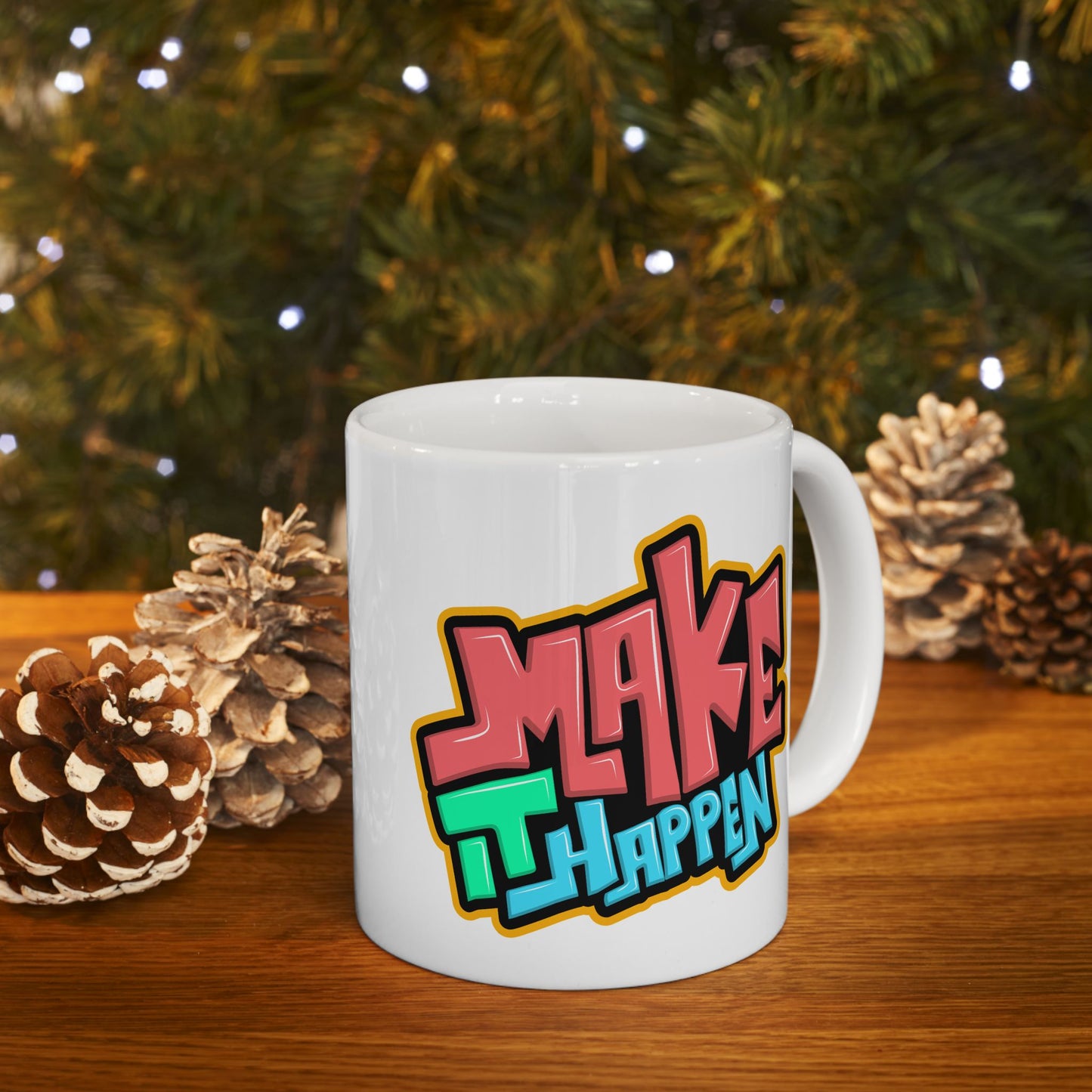 Motivation Mug - Make It Happen Graffiti
