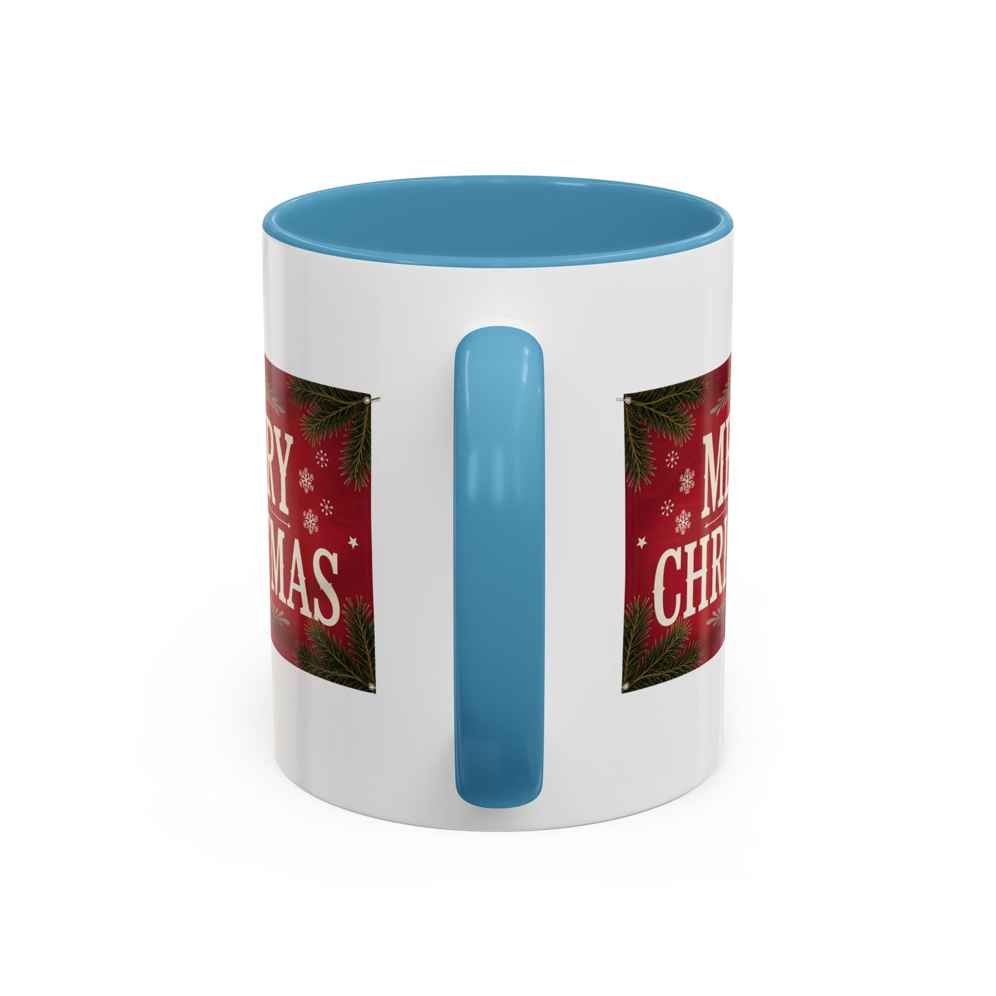 Christmas Mug - Merry Christmas Cream Text Maroon Background