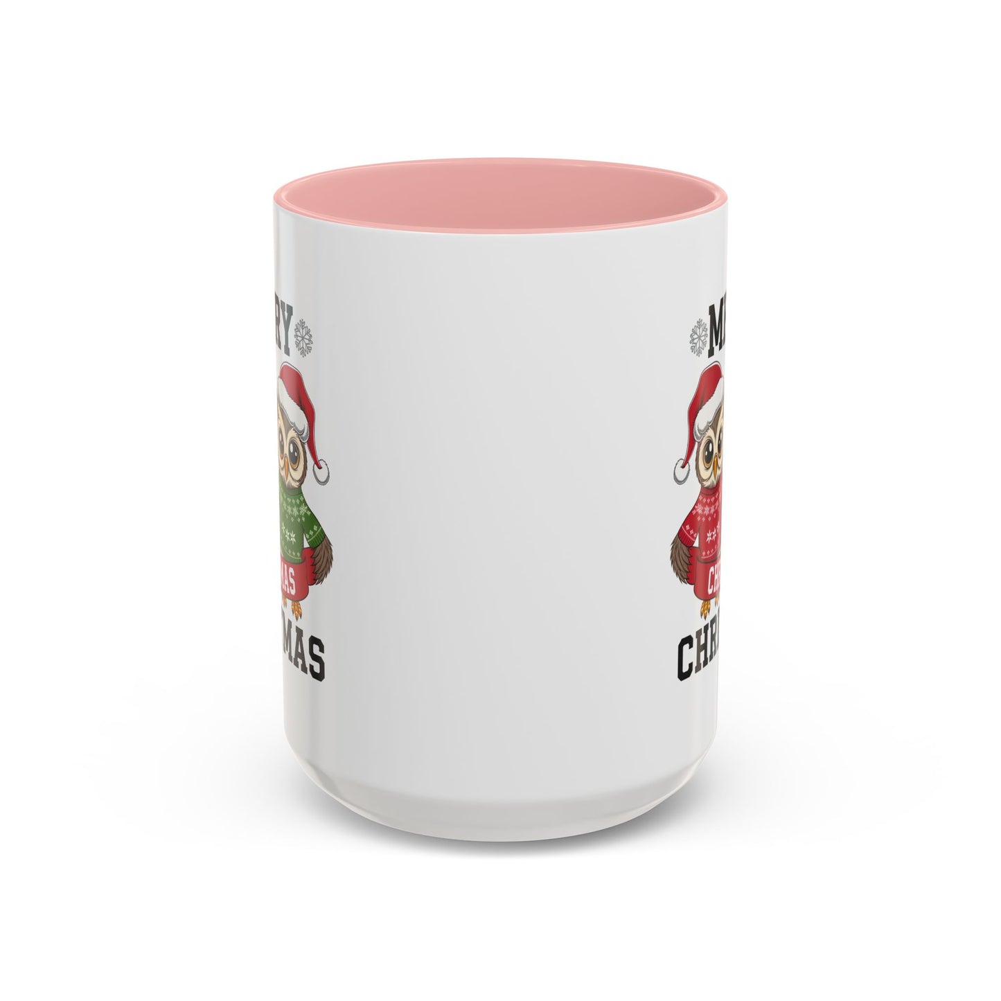Christmas Mug - Merry Christmas Black Text Owls