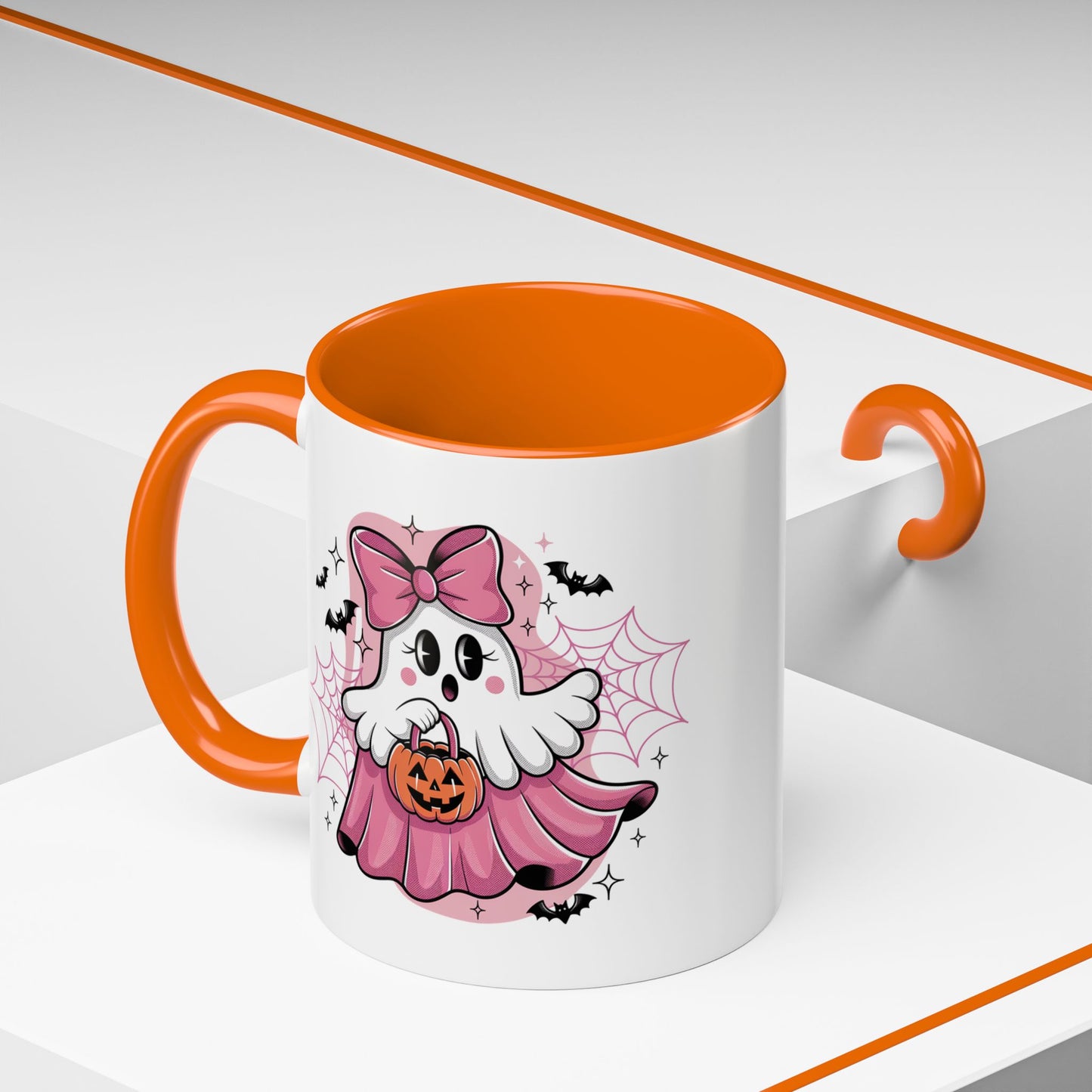 Halloween Mug - Ghost With Pink Bow