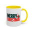 Christmas Mug - Merry Christmas Green & Red Text Santa Bag