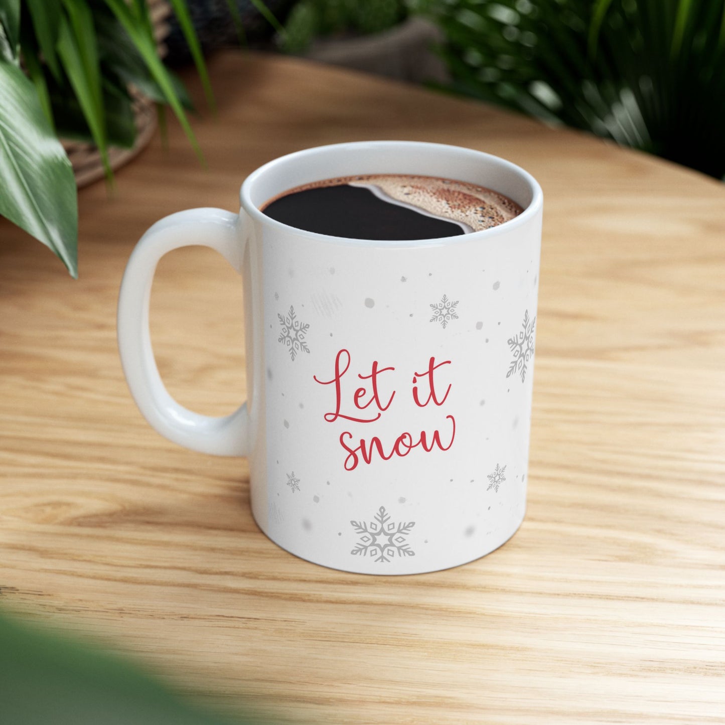 Christmas Mug - Let it Snow Red Text Snowman