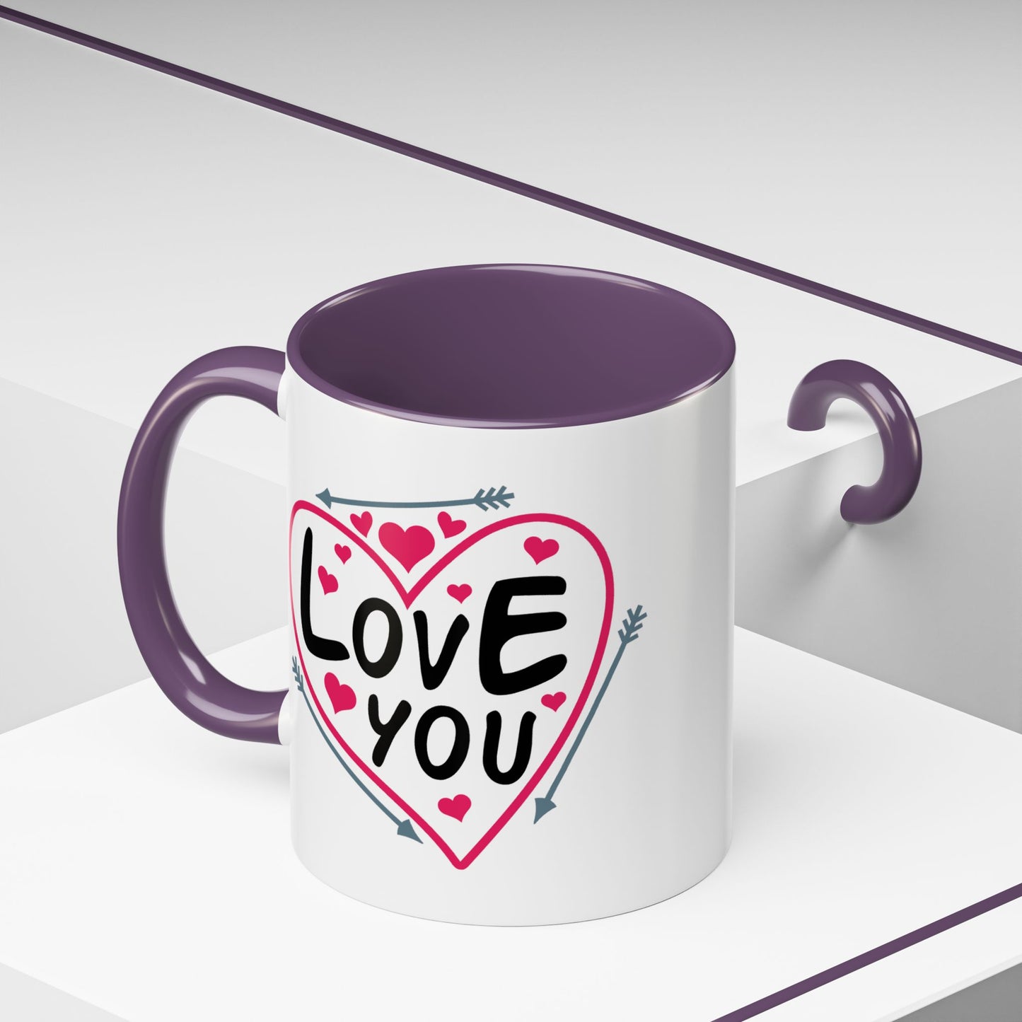 Valentine's Day Mug - Love You Heart Arrows