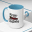 Christmas Mug - Merry Christmas Black Text Tartan Truck