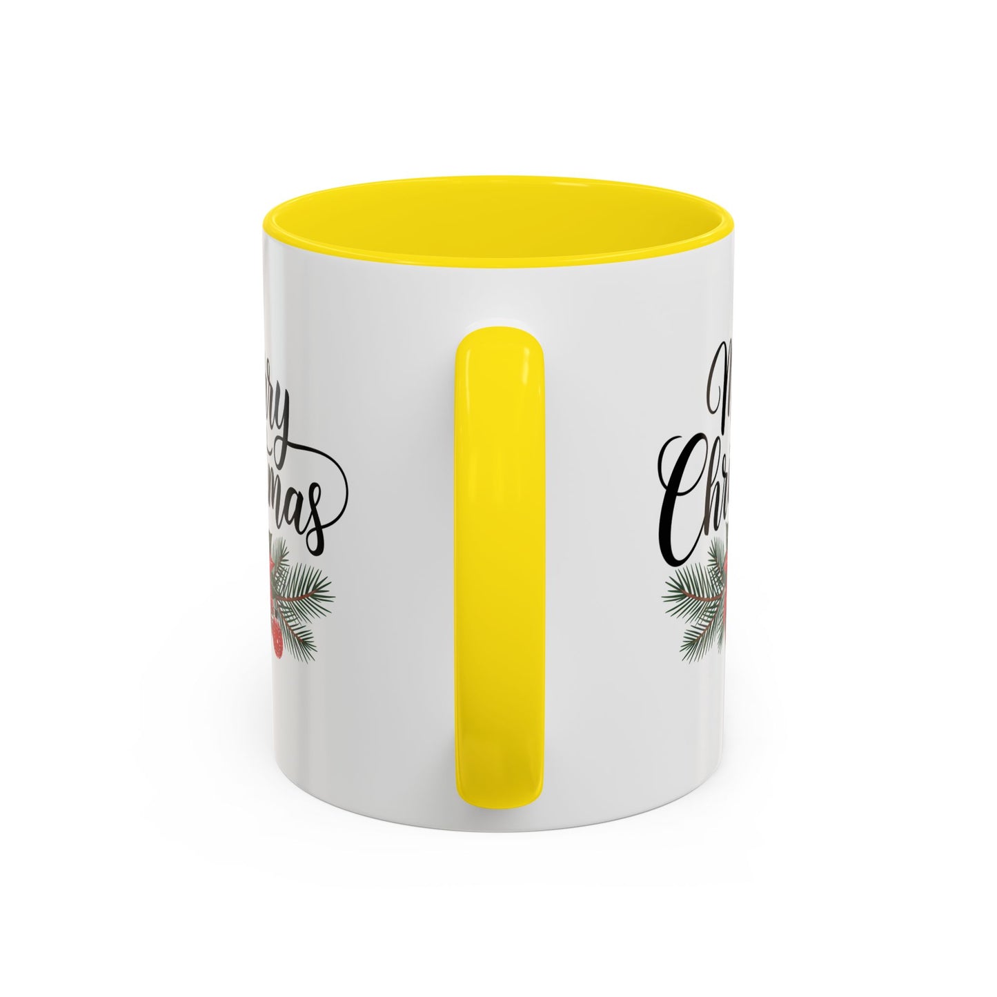 Christmas Mug - Merry Christmas Black Text Mistletoe