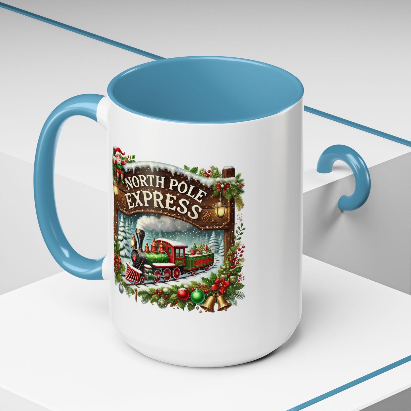 Christmas Mug - North Pole Express Steam Locomotive Ornaments