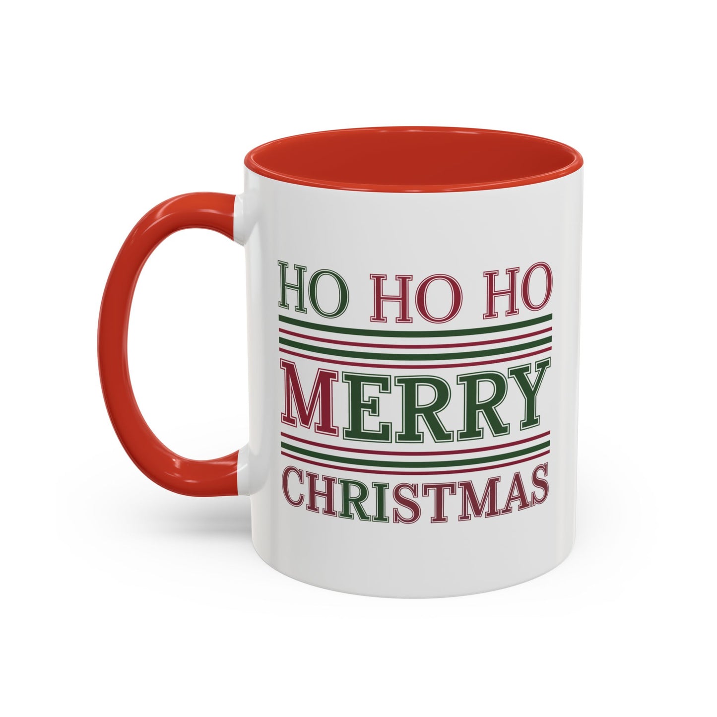 Christmas Mug - Ho Ho Ho Merry Christmas Red & Green Text 3