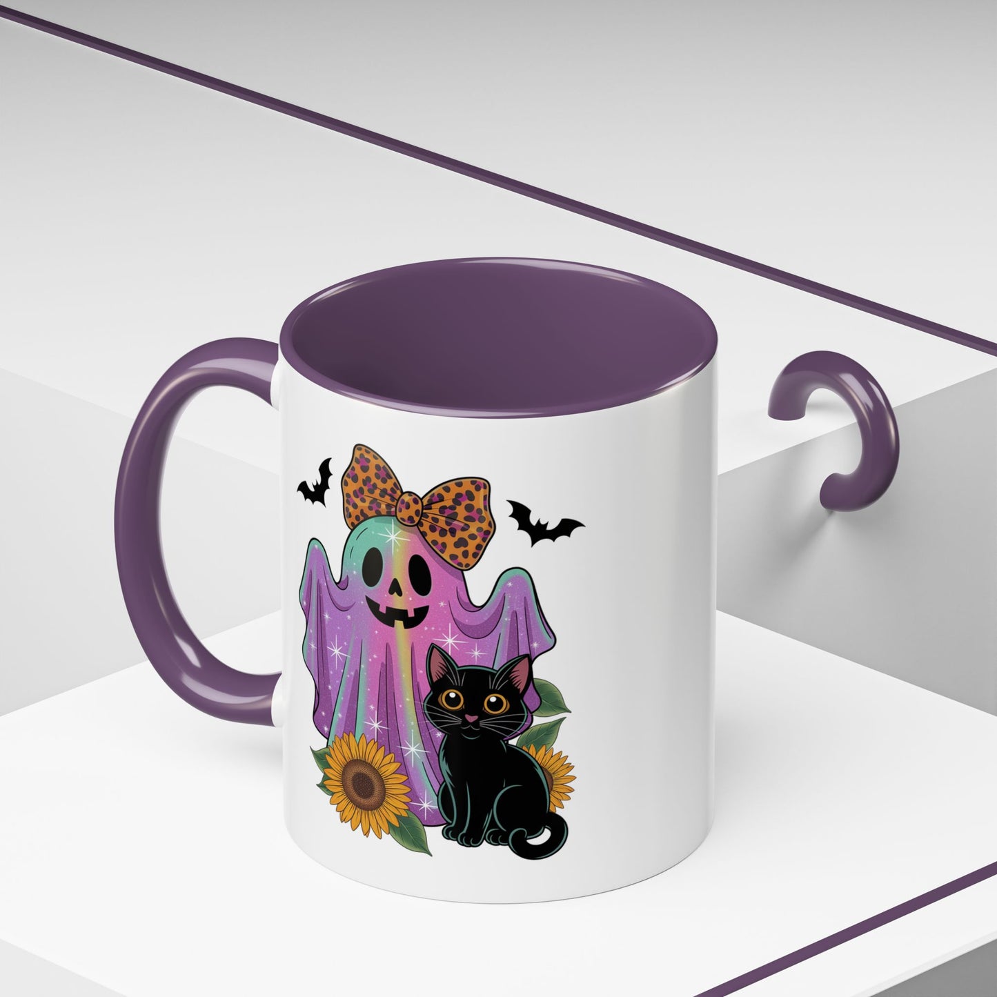 Halloween Mug - Cute Ghost With Cat