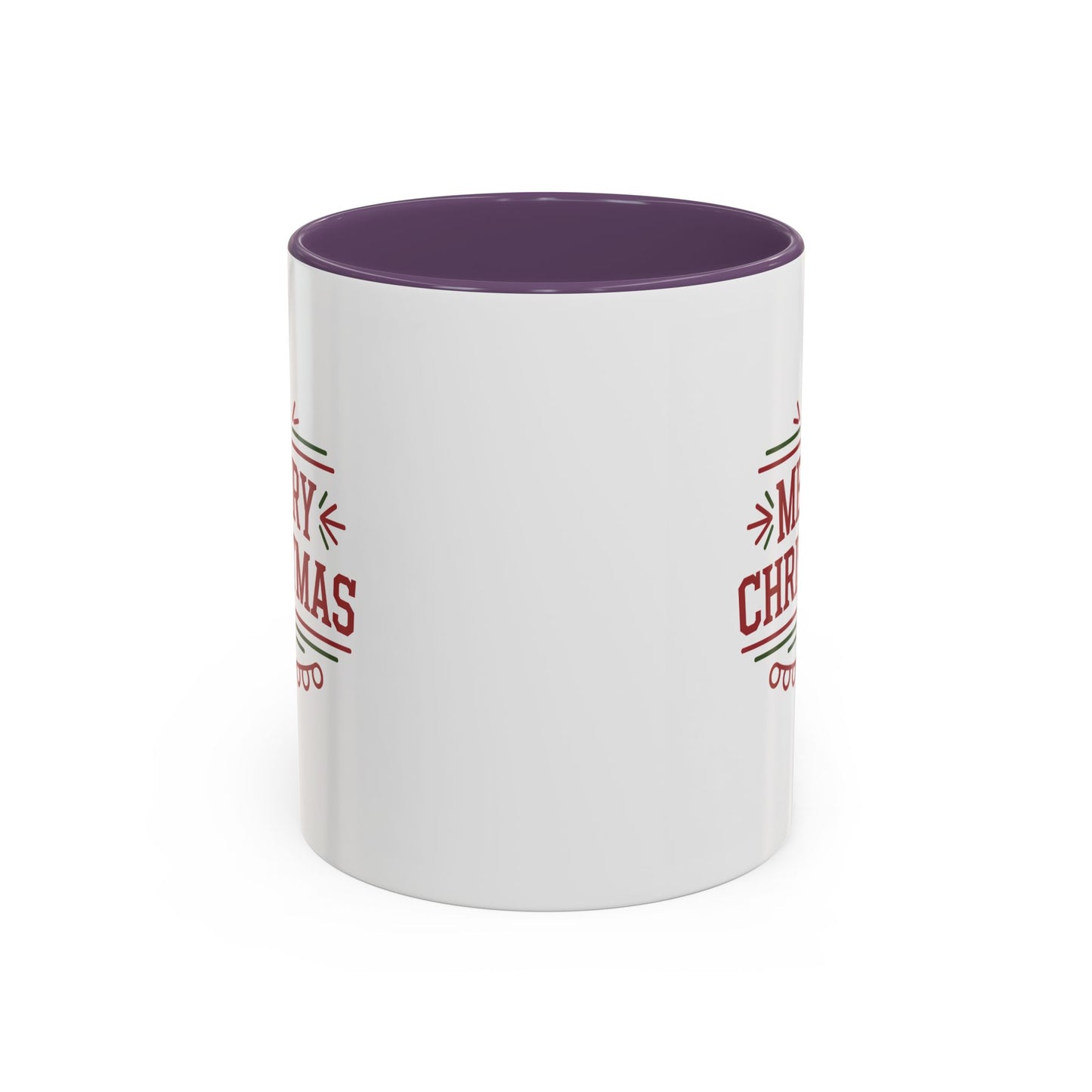 Christmas Mug - Merry Christmas Maroon Text Tree Star