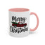 Christmas Mug - Merry Christmas Black Text Tartan Truck