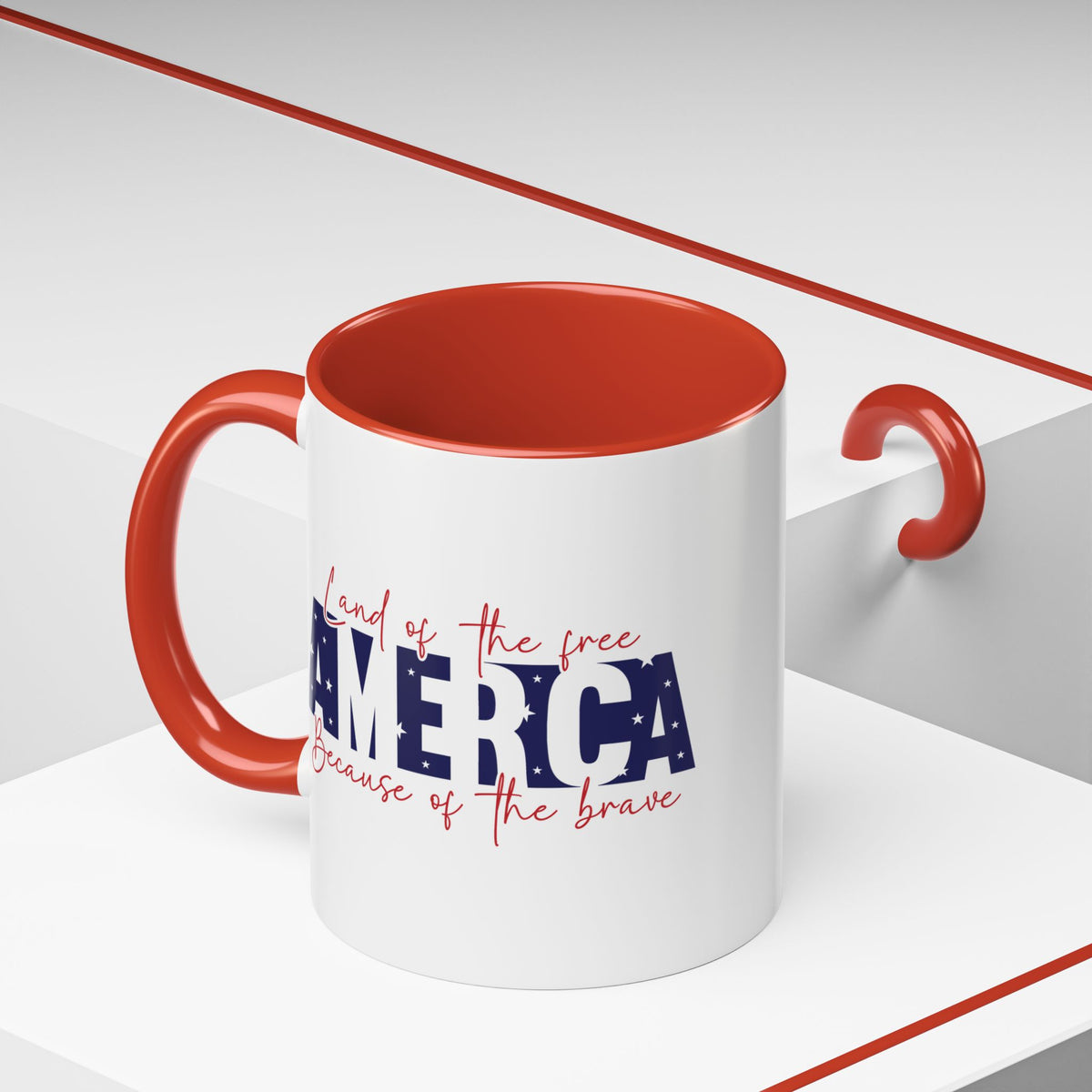 4th of July Mug - American Land of the Free Stars