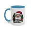 Christmas Mug - Merry Christmas White & Black Text Santa Trees Presents