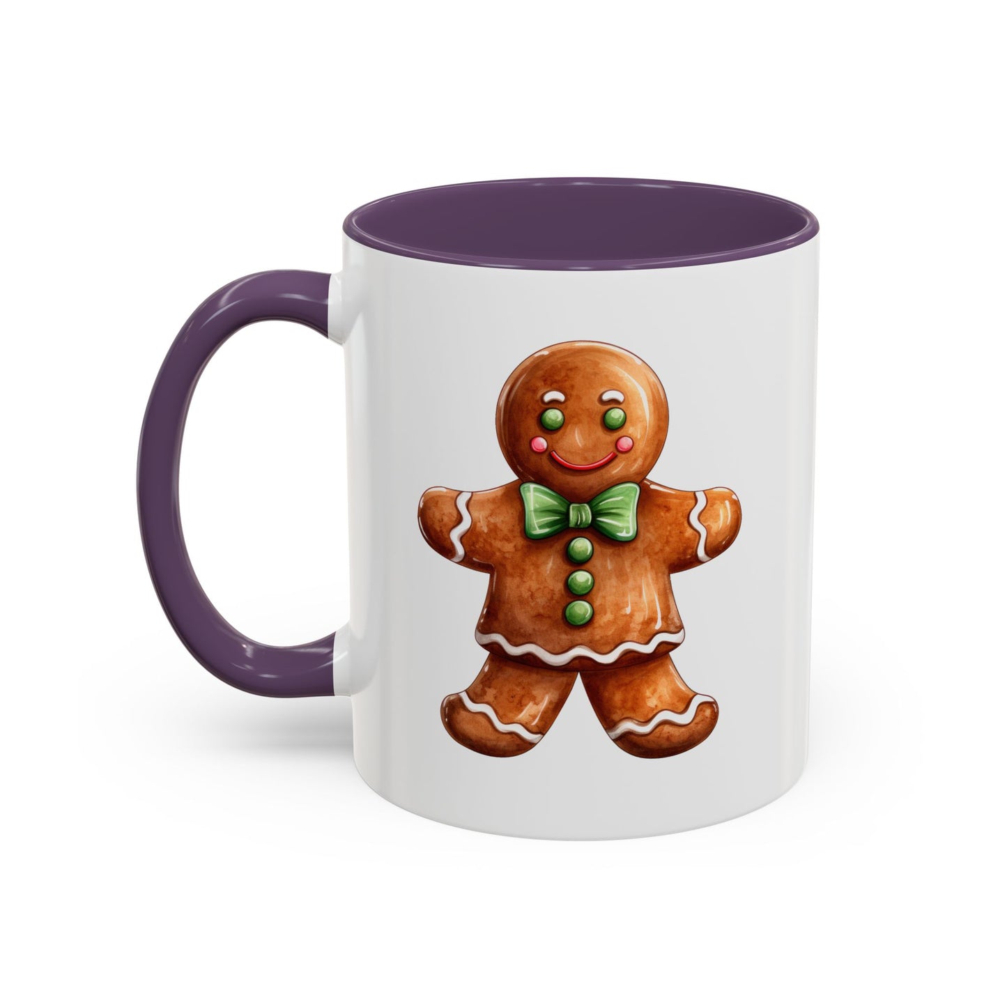 Christmas Mug - Gingerbread Man Green Bow