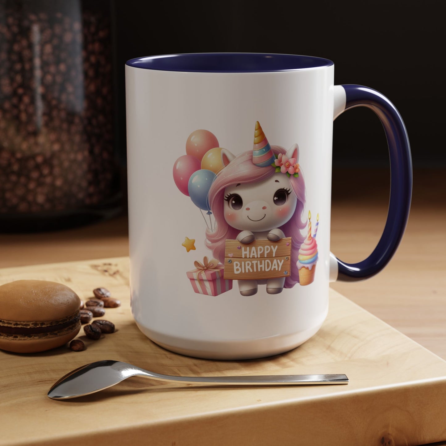 Birthday Mug - Girl Unicorn Happy Birthday Sign 2