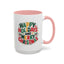 Christmas Mug - Happy Holidays and Merry Christmas Blue Green Yellow Red Text