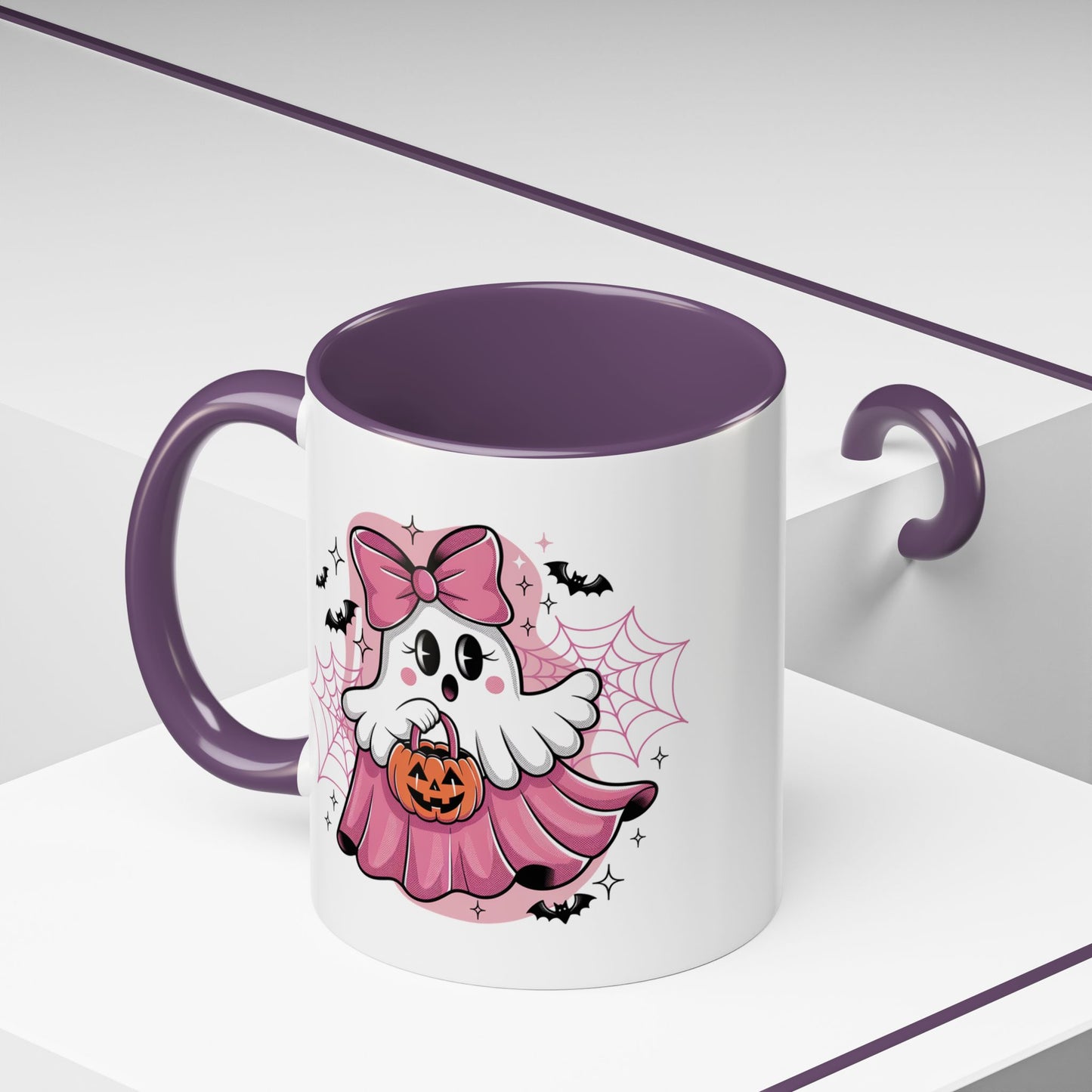 Halloween Mug - Ghost With Pink Bow