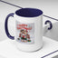 Christmas Mug - Merry Christmas Red Text Puppy Green Top