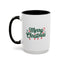 Christmas Mug - Merry Christmas Green Text Ornaments Candy Canes