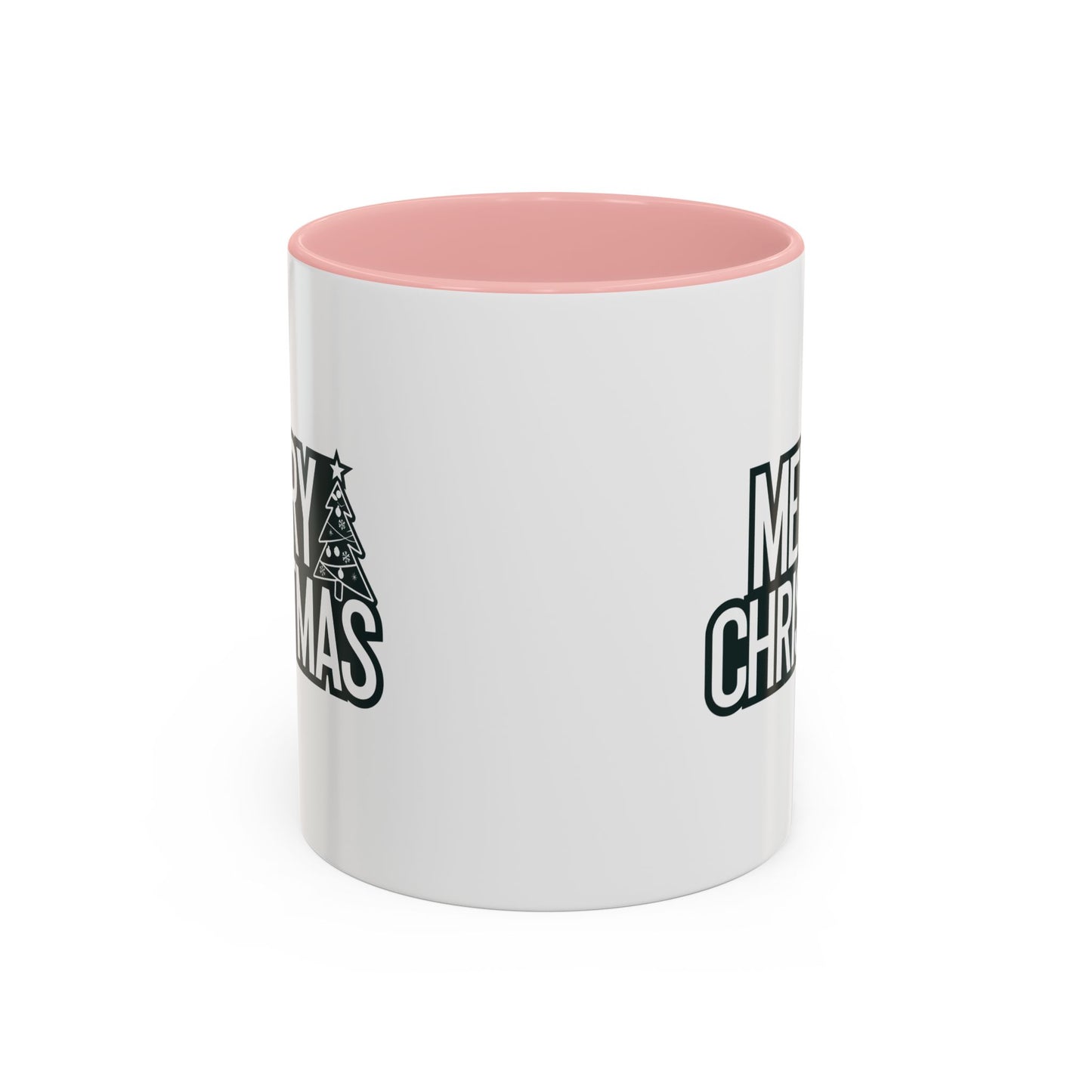 Christmas Mug - Merry Christmas White & Black Text Tree