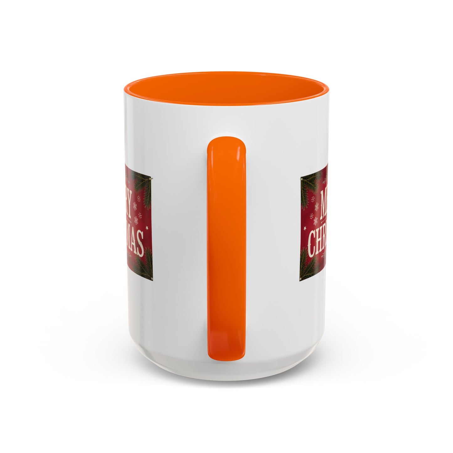 Christmas Mug - Merry Christmas Cream Text Maroon Background