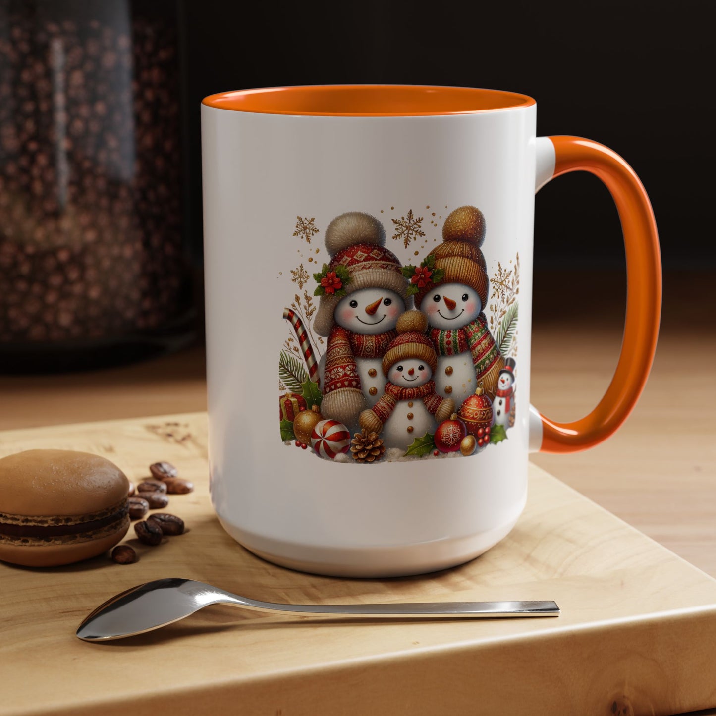 Christmas Mug - Gold Snowman Family