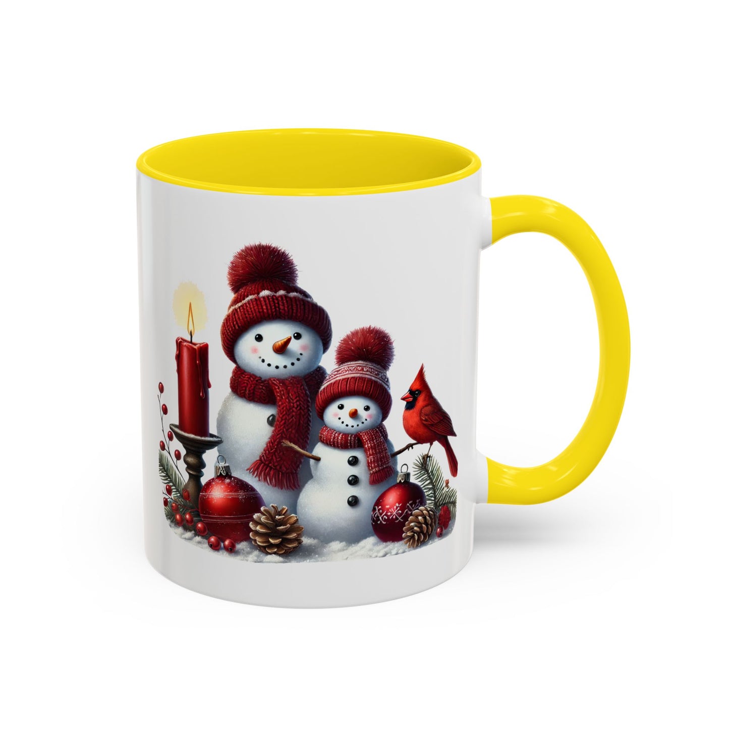 Christmas Mug - Burgundy Snowman Family