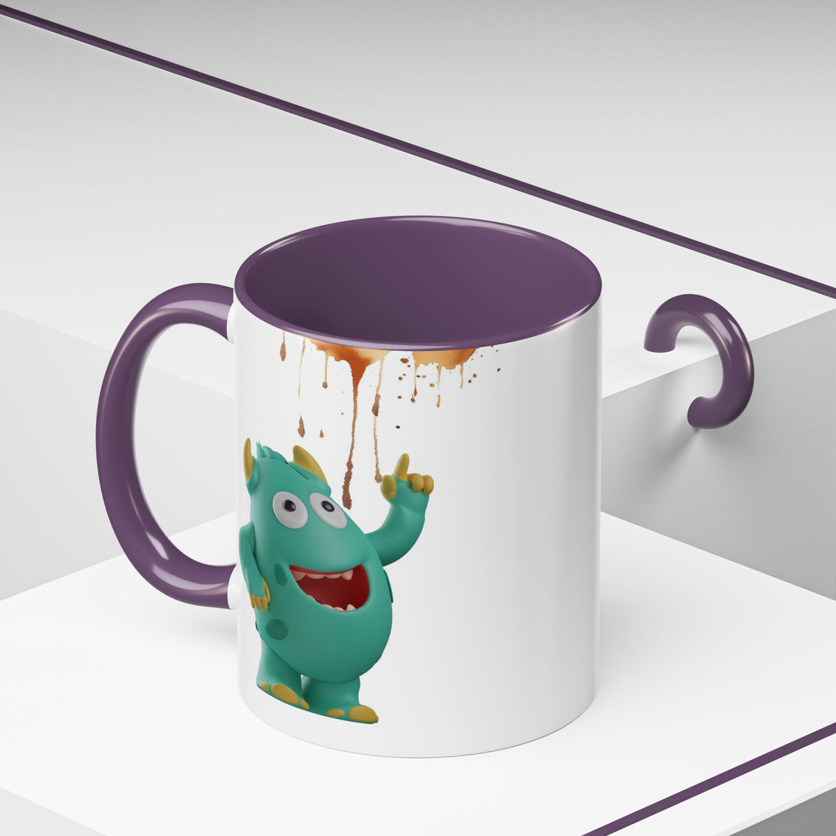 Humor Mug - Monster Drinks Coffee Spill