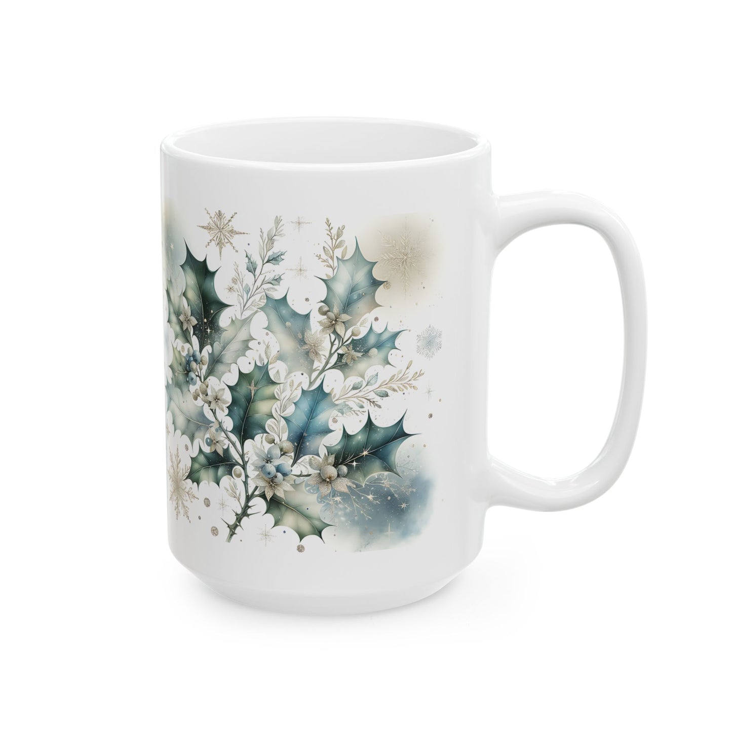 Christmas Mug - Leaves Snowflakes Decoration