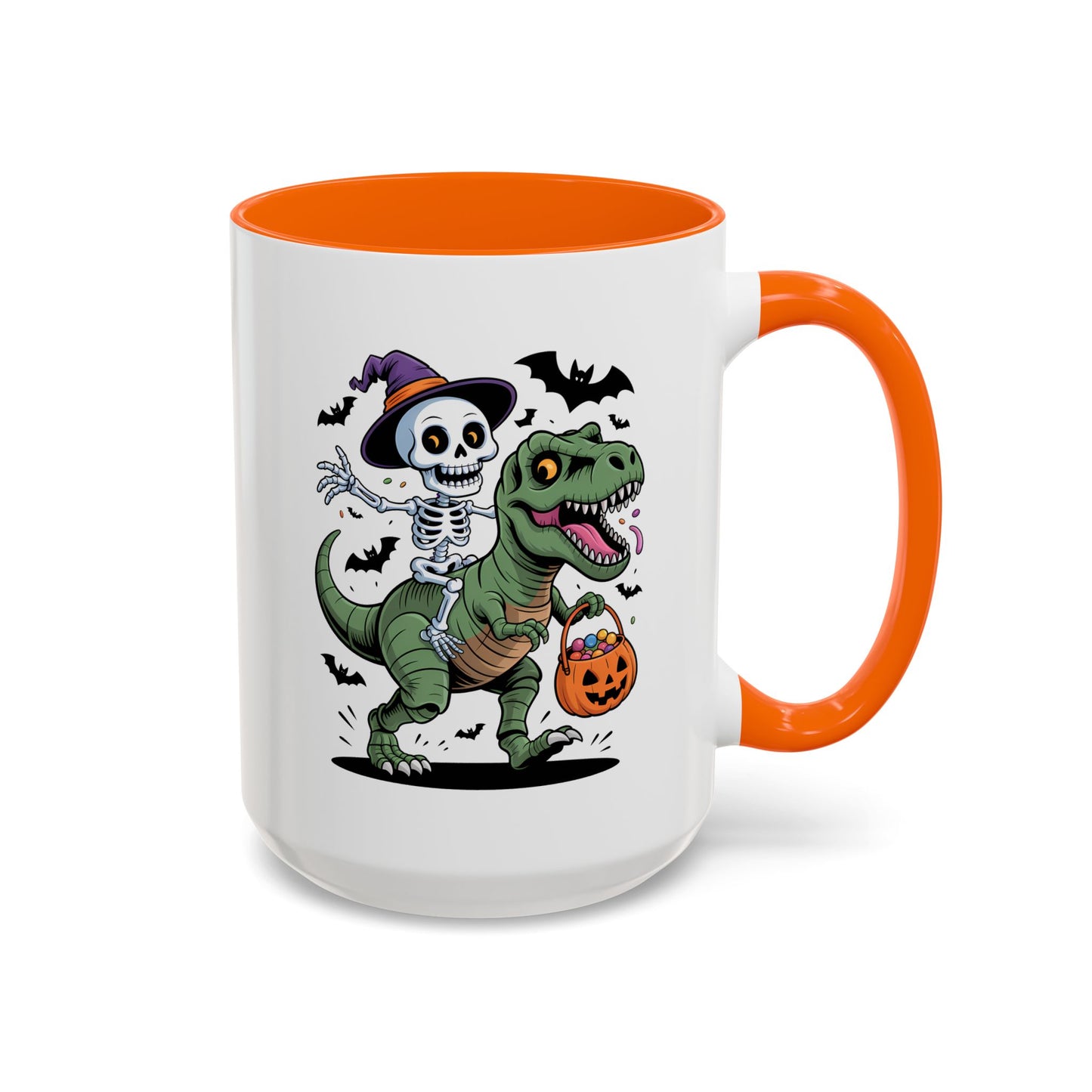 Halloween Mug - Skeleton Riding Dinosaur