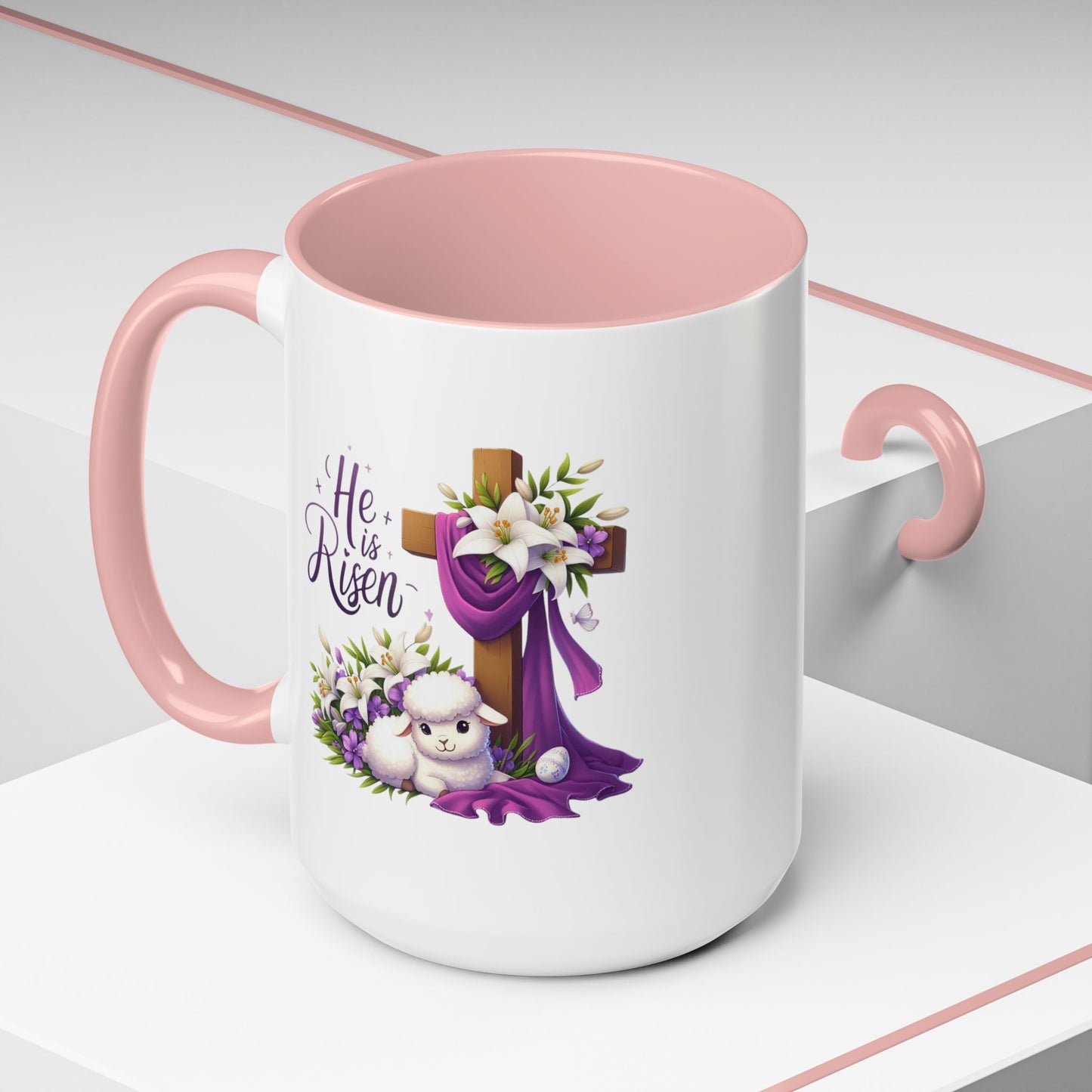 Easter Mug - He Is Risen Cross
