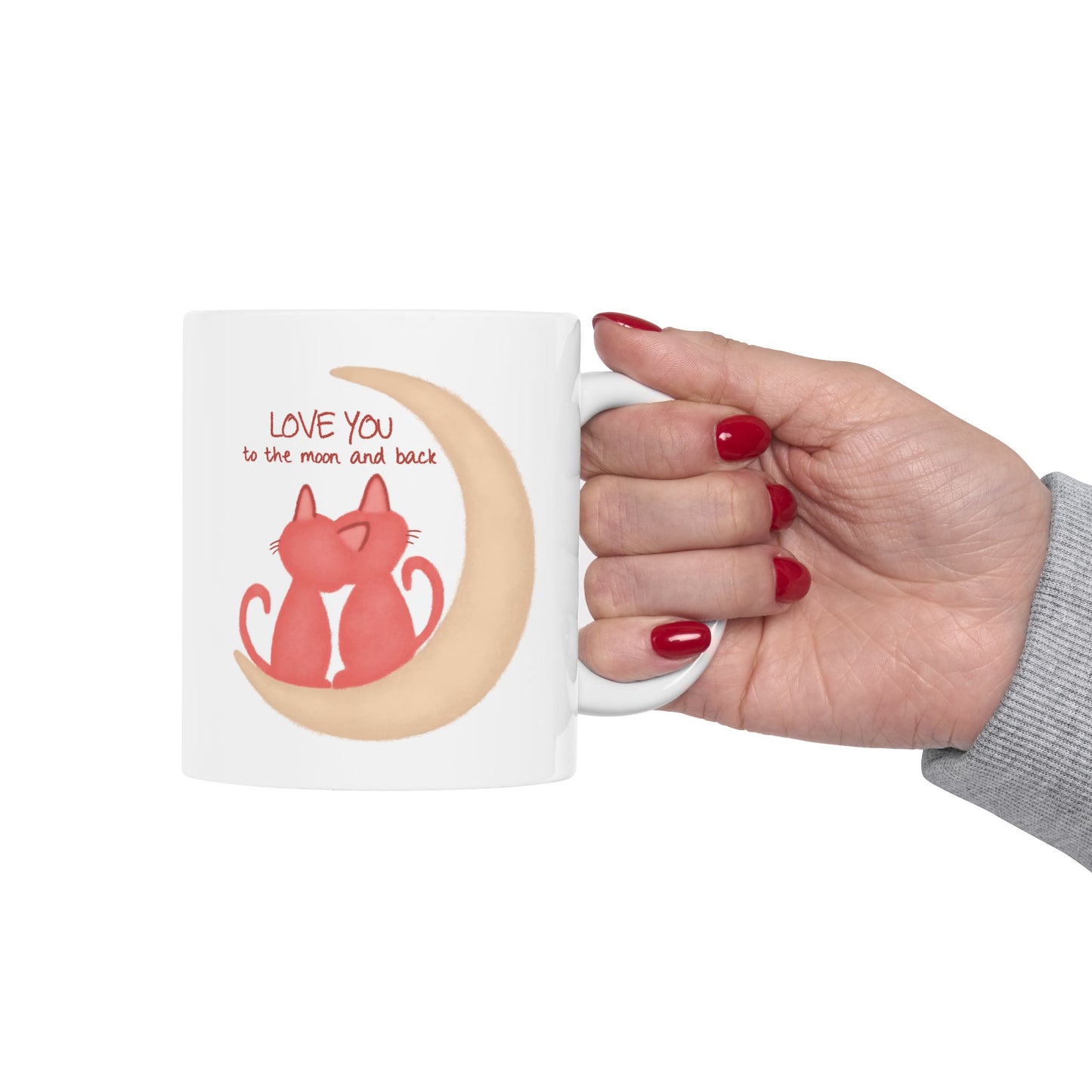 Valentine's Day Mug - Love You To The Moon Cats