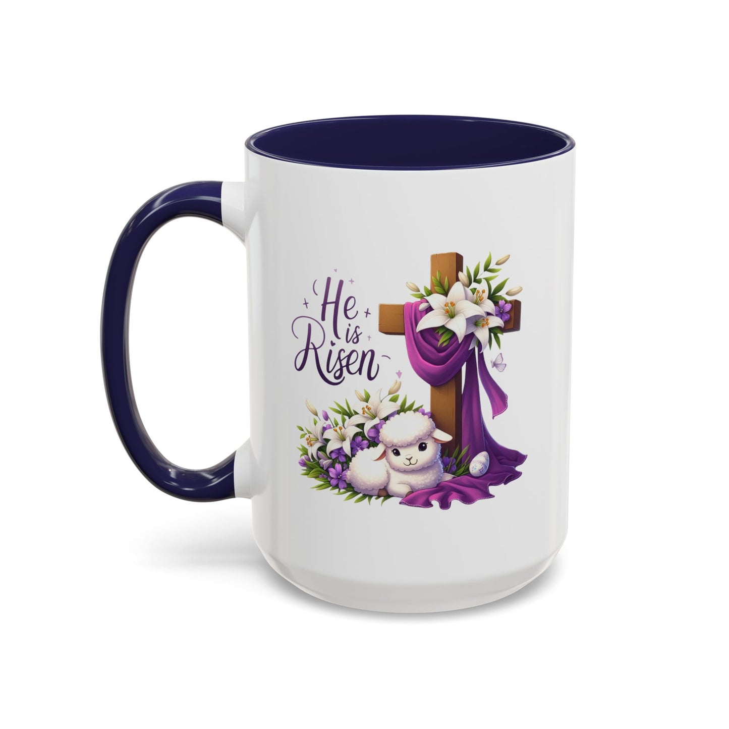 Easter Mug - He Is Risen Cross